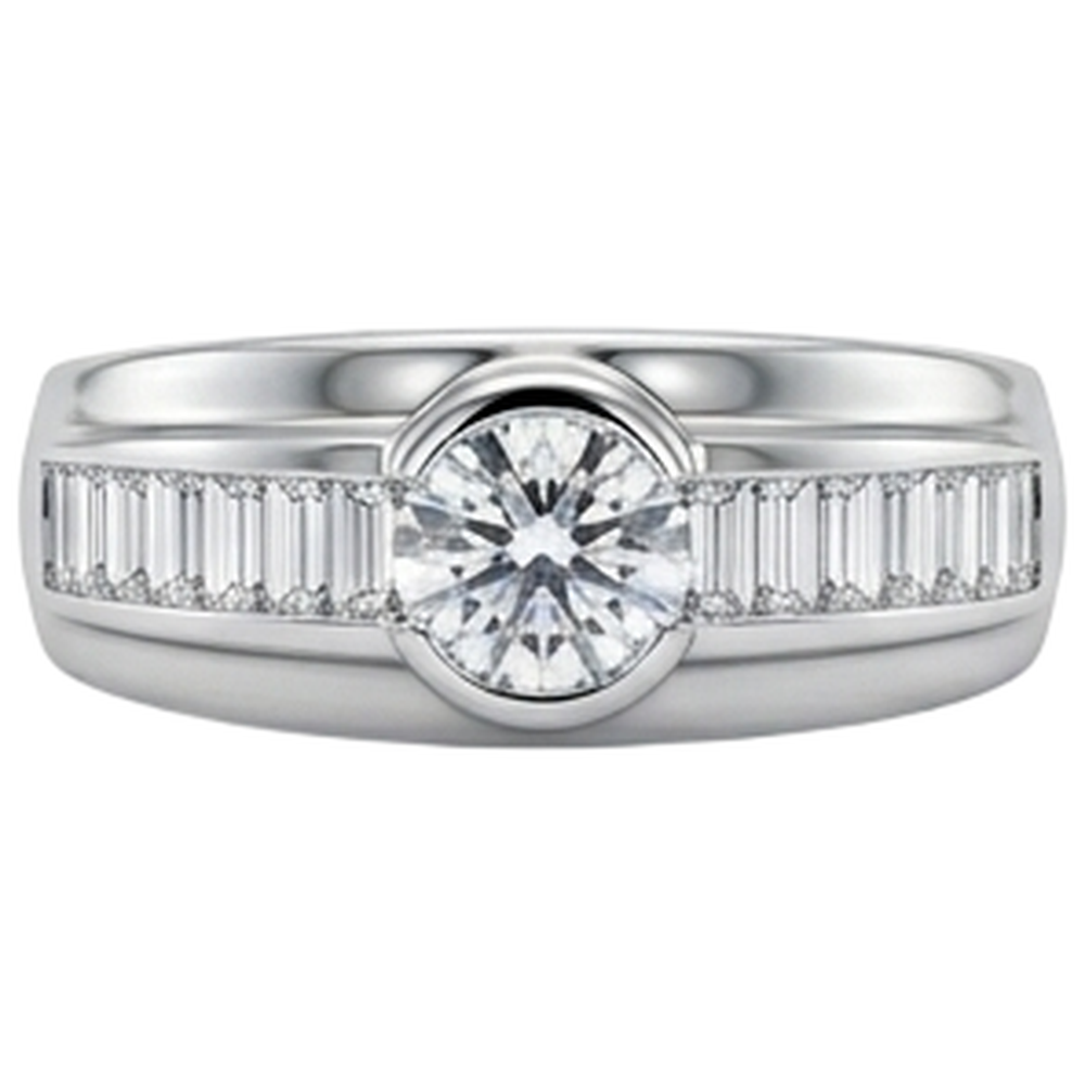 2 Carat Diamonds Engagement Ring Men's Band White Gold 10K