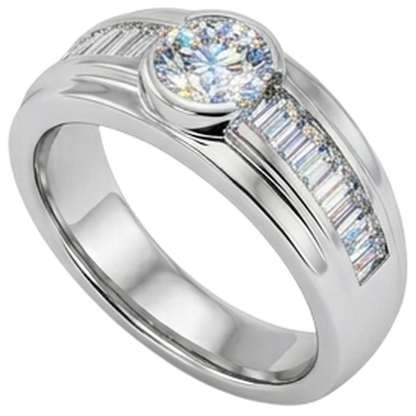 2 Carat Diamonds Engagement Ring Men's Band White Gold 10K