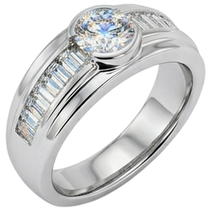 2 Carat Diamonds Engagement Ring Men's Band White Gold 10K