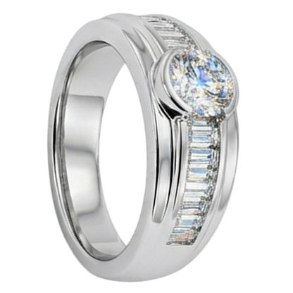 2 Carat Diamonds Engagement Ring Men's Band White Gold 10K