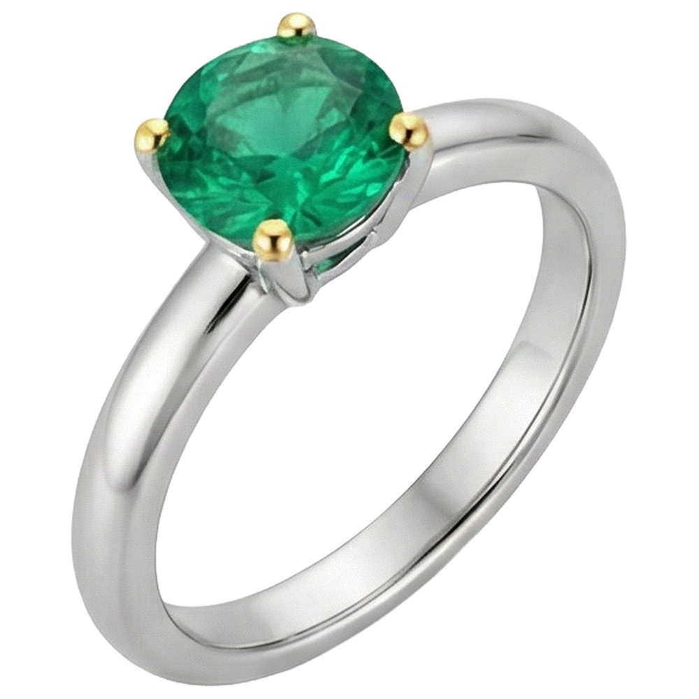 Natural Real ( Not Lab Grown ) 2 Carat Green Emerald GIA Ring Comfort Fit Band