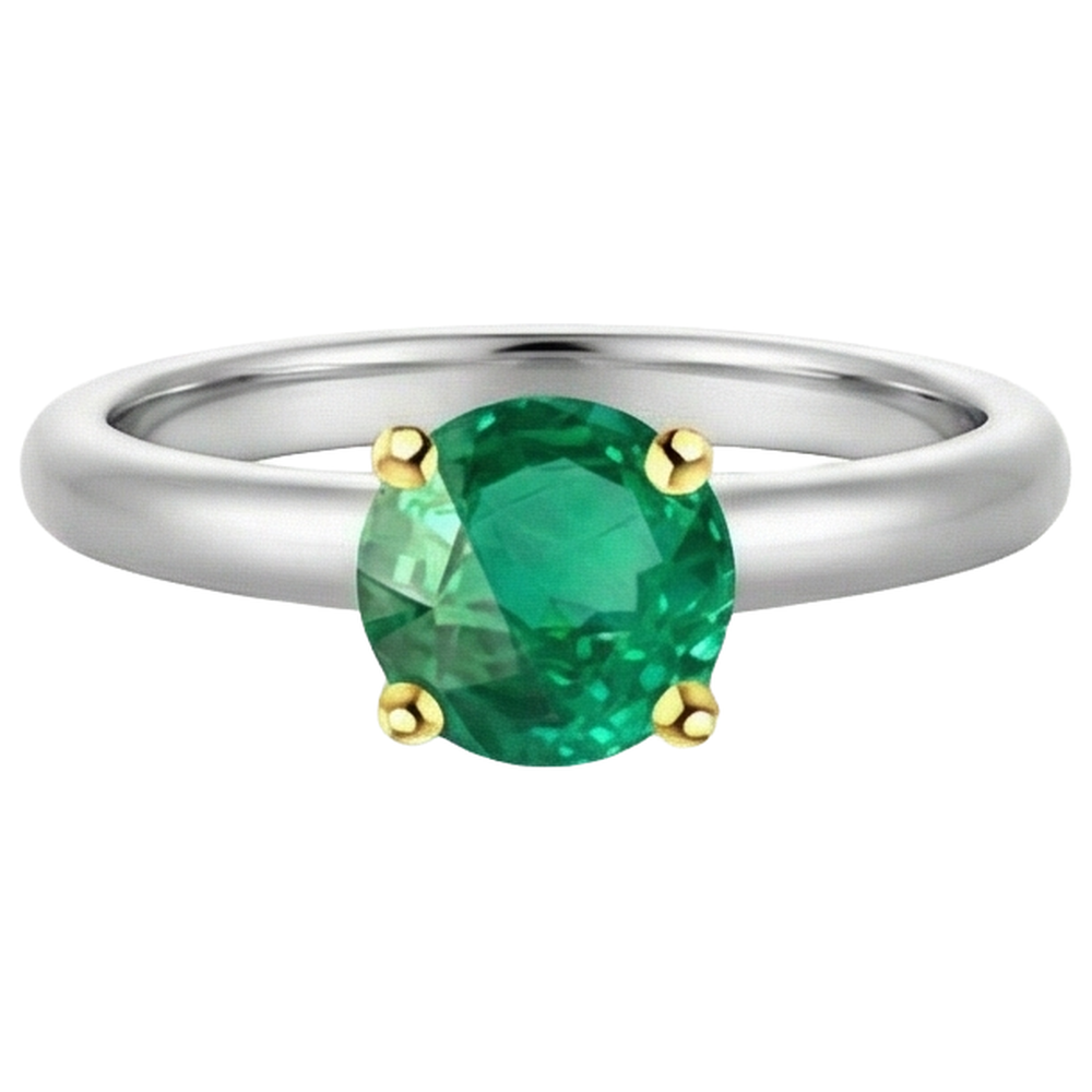 Natural Real ( Not Lab Grown ) 2 Carat Green Emerald GIA Ring Comfort Fit Band