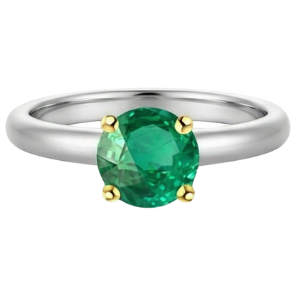 Natural Real ( Not Lab Grown ) 2 Carat Green Emerald GIA Ring Comfort Fit Band