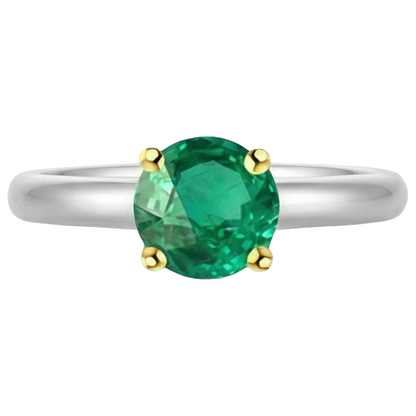 Natural Real ( Not Lab Grown ) 2 Carat Green Emerald GIA Ring Comfort Fit Band