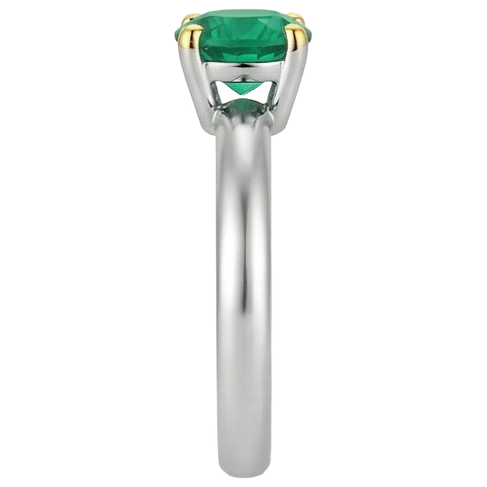 Natural Real ( Not Lab Grown ) 2 Carat Green Emerald GIA Ring Comfort Fit Band