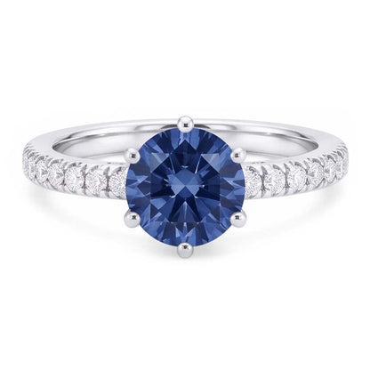 2 Carats Blue Natural Earth Mined Diamond Engagement Ring 6 Prong Gemstone