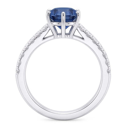 2 Carats Blue Natural Earth Mined Diamond Engagement Ring 6 Prong Gemstone