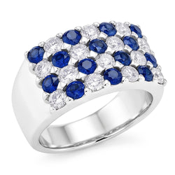 2 Carats Blue Sapphire Stones Anniversary Ring Thick Shank