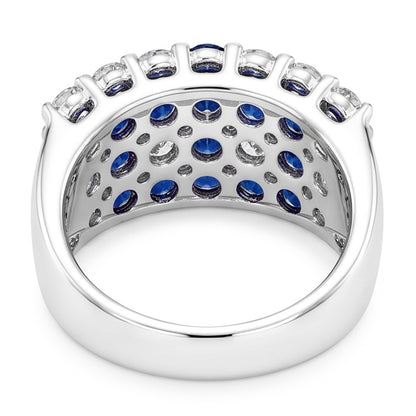 2 Carats Blue Sapphire Stones Anniversary Ring Thick Shank