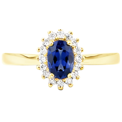 2 Carats Blue Tanzanite And Natural Earth Mined Diamond Wedding Ring Yellow Gold 14K