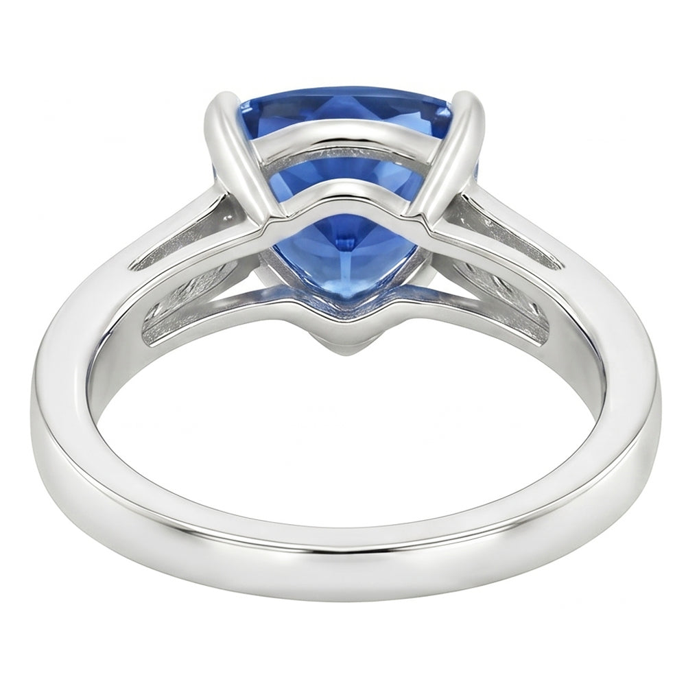 2 Carats Ceylon Sapphire And Natural Earth Mined Diamonds Ring White Gold 14K