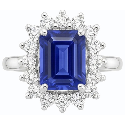 natural emerald sapphire 2ct ring close up detail