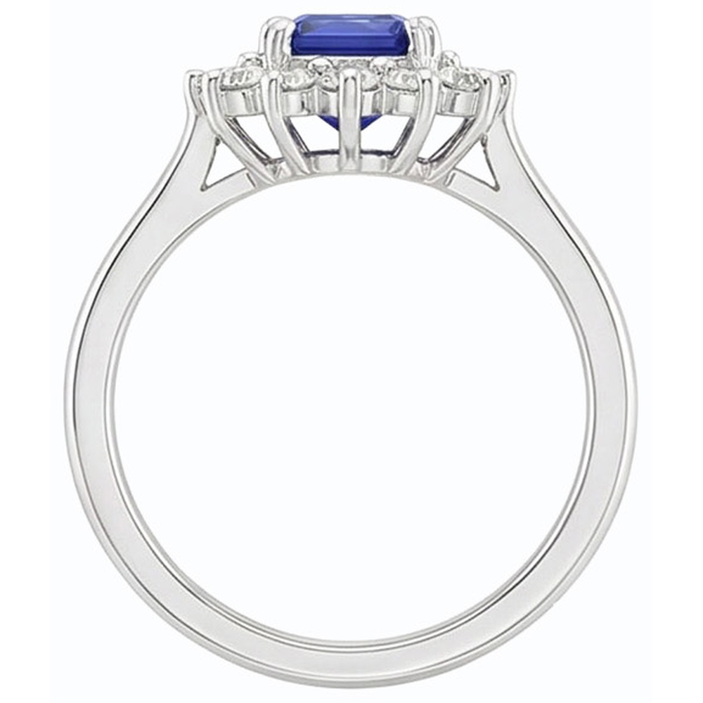 natural emerald sapphire 2ct ring profile view