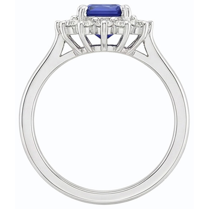 natural emerald sapphire 2ct ring profile view