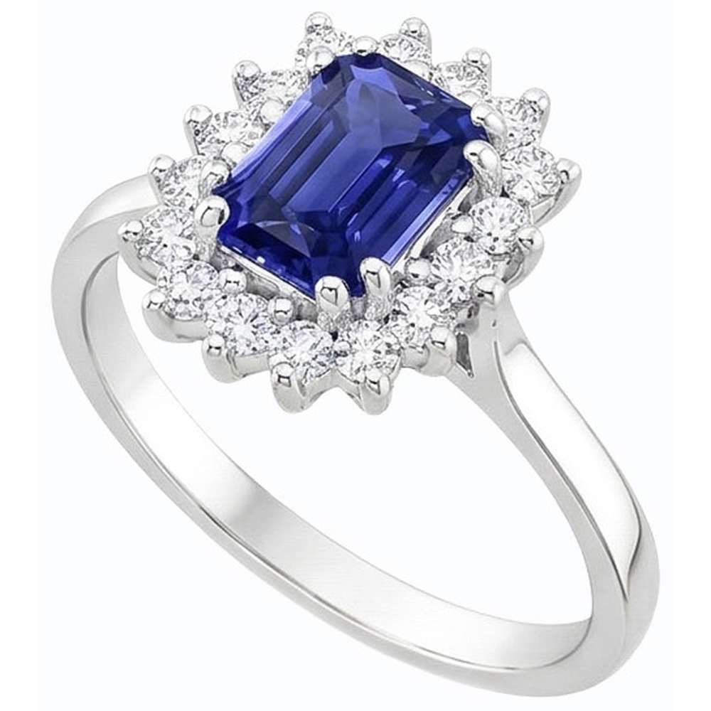 natural emerald sapphire 2ct ring front view