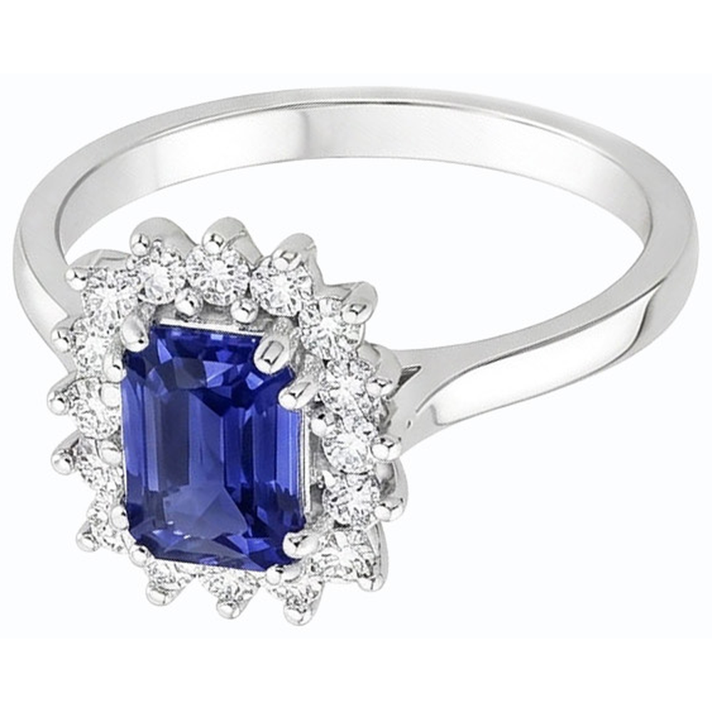 natural emerald sapphire 2ct ring top view
