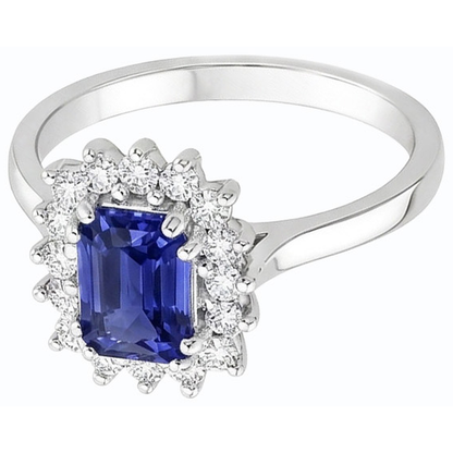 natural emerald sapphire 2ct ring top view