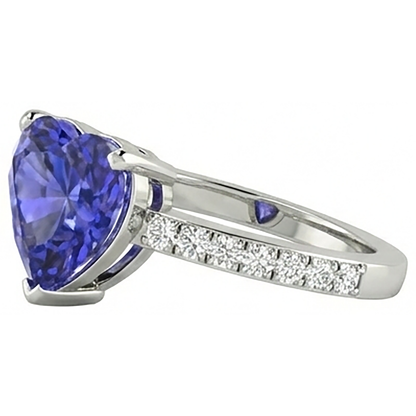 natural round tanzanite 2ct ring top view