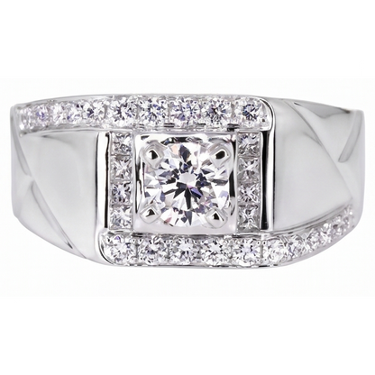 2 Carats Round Diamond Men's Anniversary Ring White Gold 10K Jewelry