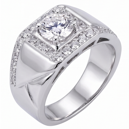 2 Carats Round Diamond Men's Anniversary Ring White Gold 10K Jewelry