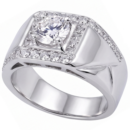 2 Carats Round Diamond Men's Anniversary Ring White Gold 10K Jewelry