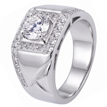 2 Carats Round Diamond Men's Anniversary Ring White Gold 10K Jewelry