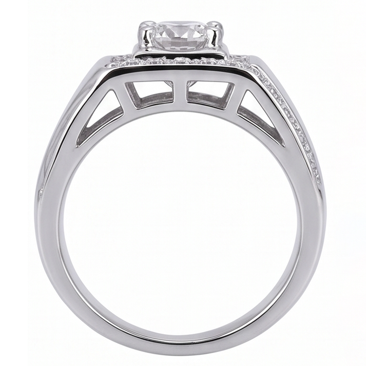2 Carats Round Diamond Men's Anniversary Ring White Gold 10K Jewelry