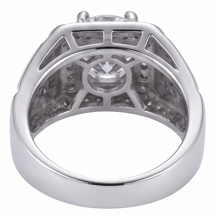 2 Carats Round Diamond Men's Anniversary Ring White Gold 10K Jewelry