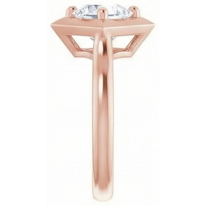2 Carats Solitaire Ring Old Mine Cut Real Natural Earth Mined Diamond Kite Style Jewelry
