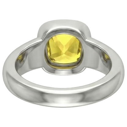 2 Carats Solitaire Yellow Sapphire Ring Gold Jewelry