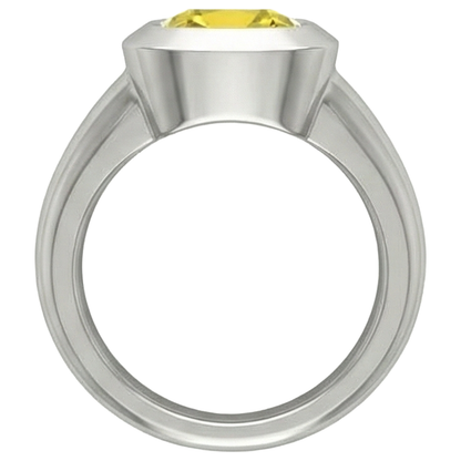 2 Carats Solitaire Yellow Sapphire Ring Gold Jewelry