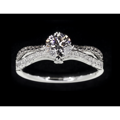 2 Carats Split Shank Engagement Ring Round Real Natural Earth Mined Diamond White Gold 14K