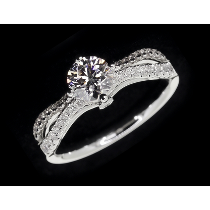 2 Carats Split Shank Engagement Ring Round Real Natural Earth Mined Diamond White Gold 14K