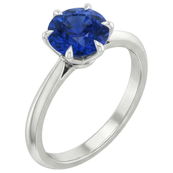 Natural Real ( Not Lab Grown )  2 Ct Genuine Sapphire Solitaire Ring