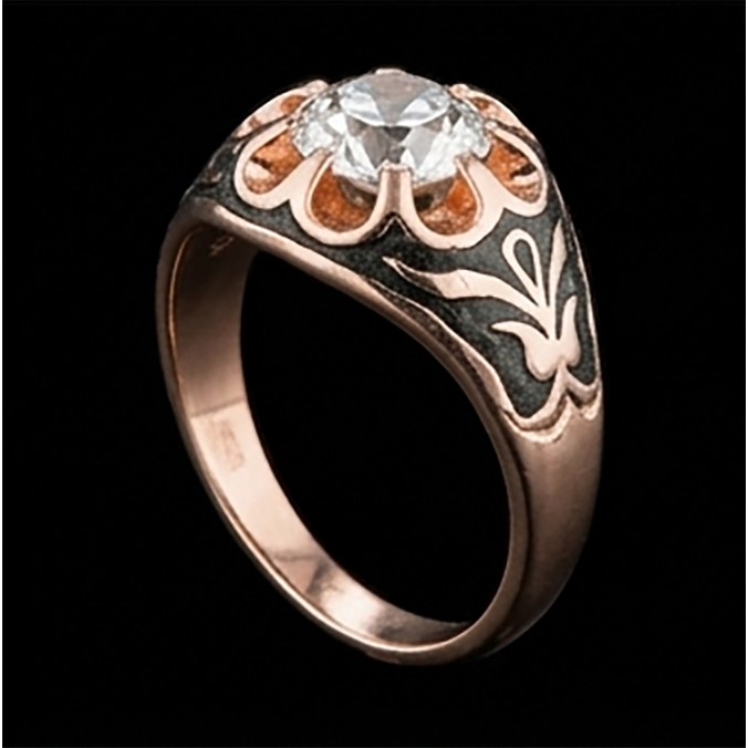 2 Ct Gypsy Solitaire Men’s Belcher Ring Round Old Miner Diamond Flower Style