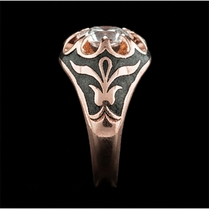 2 Ct Gypsy Solitaire Men’s Belcher Ring Round Old Miner Diamond Flower Style