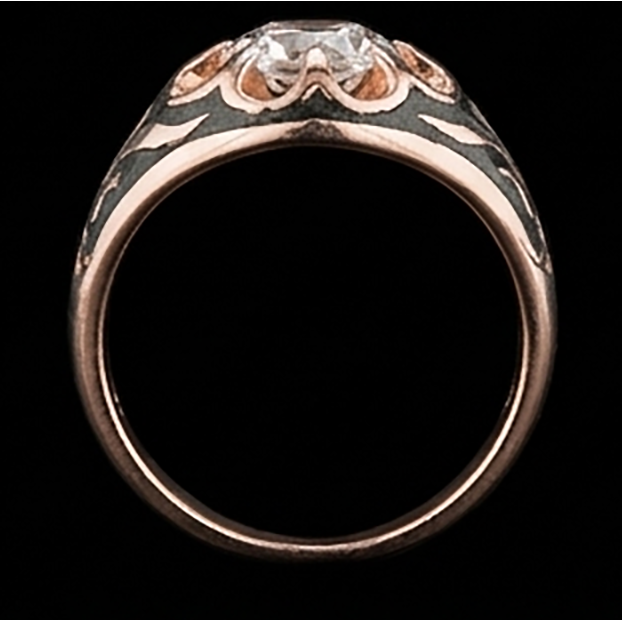 2 Ct Gypsy Solitaire Men’s Belcher Ring Round Old Miner Diamond Flower Style