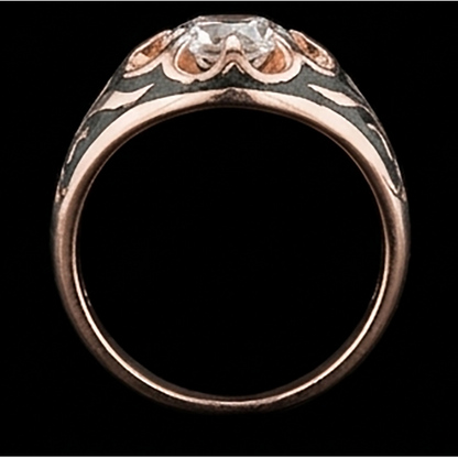 2 Ct Gypsy Solitaire Men’s Belcher Ring Round Old Miner Diamond Flower Style