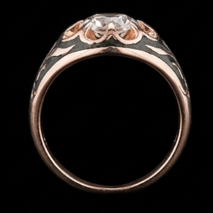 2 Ct Gypsy Solitaire Men’s Belcher Ring Round Old Miner Diamond Flower Style