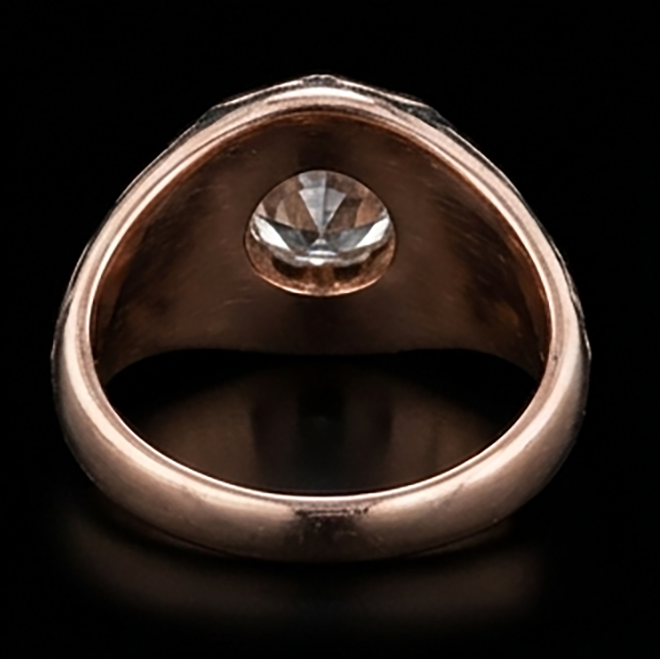 2 Ct Gypsy Solitaire Men’s Belcher Ring Round Old Miner Diamond Flower Style