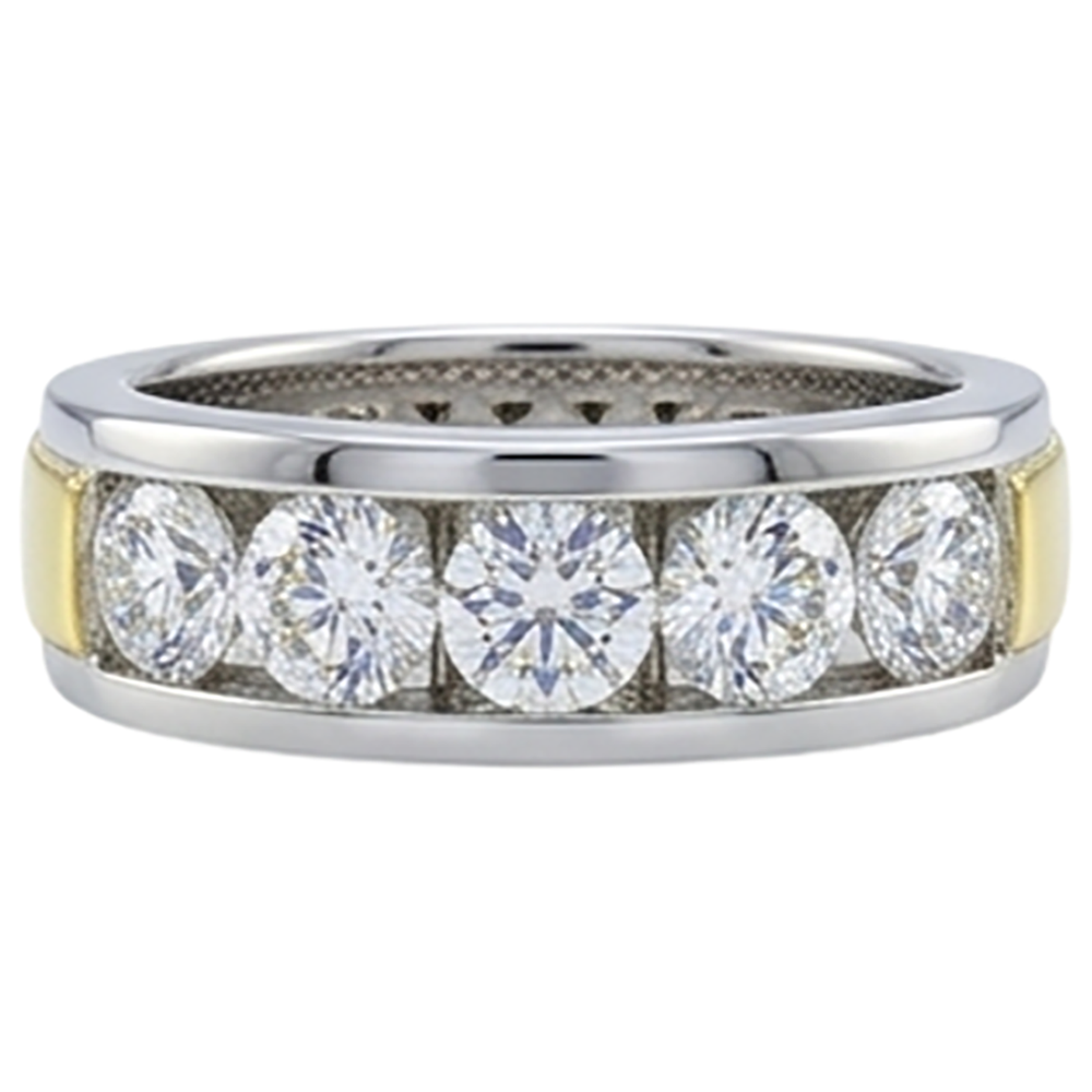 2 Ct Round Cut Diamond Men's Band Jewelry New
