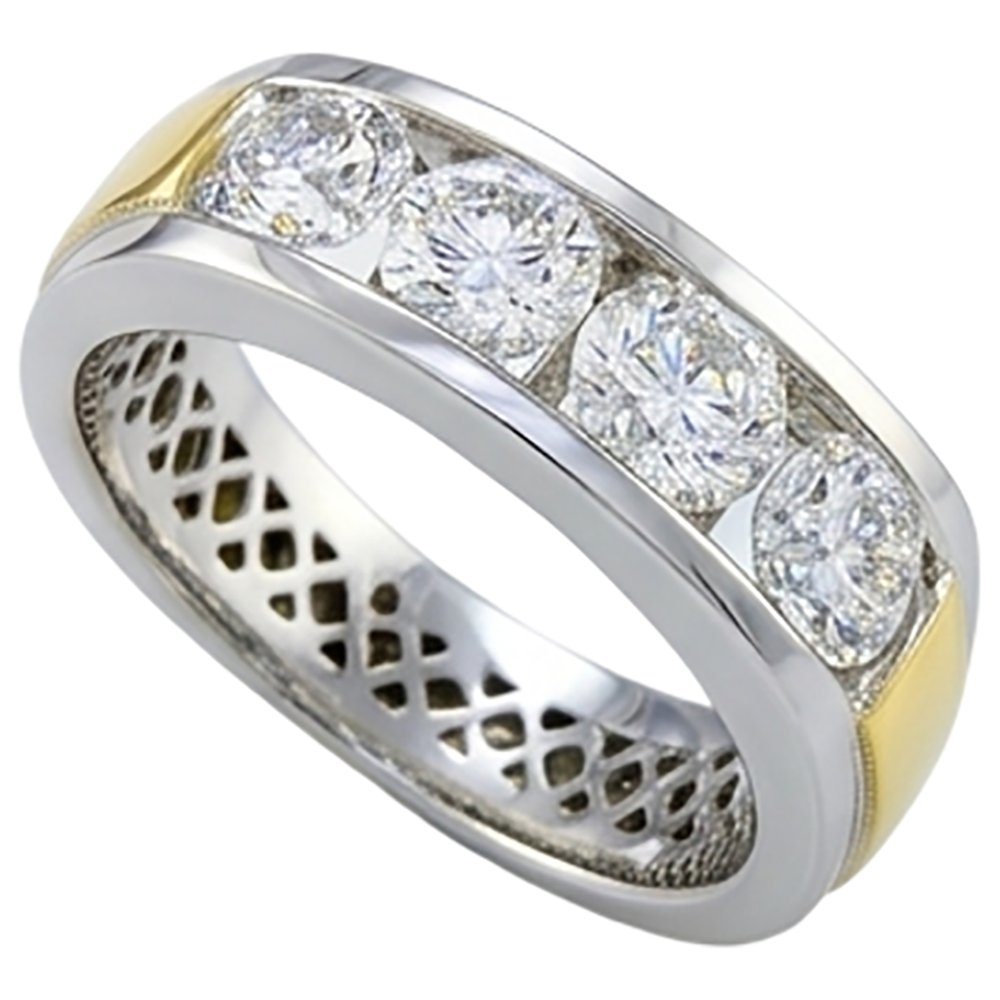 2 Ct Round Cut Diamond Men's Band Jewelry New
