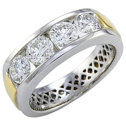 2 Ct Round Cut Diamond Men's Band Jewelry New