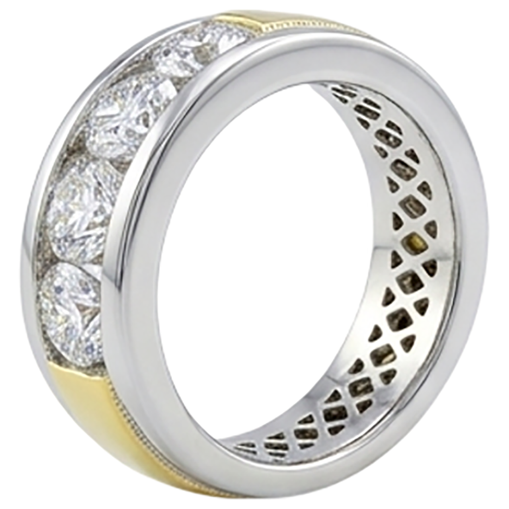 2 Ct Round Cut Diamond Men's Band Jewelry New