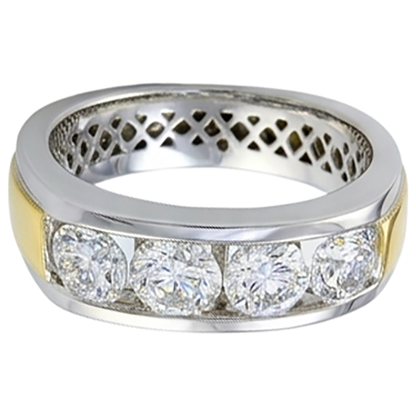 2 Ct Round Cut Diamond Men's Band Jewelry New