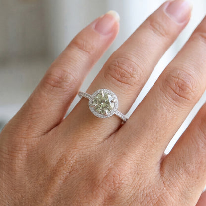 2 Ct Round Green Sapphire Natural Earth Mined Diamond Wedding Ring