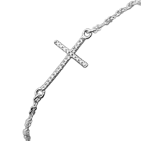 2 Carats Lab Grown Diamond Bracelet Cross Prong Set Women White Gold Jewelry