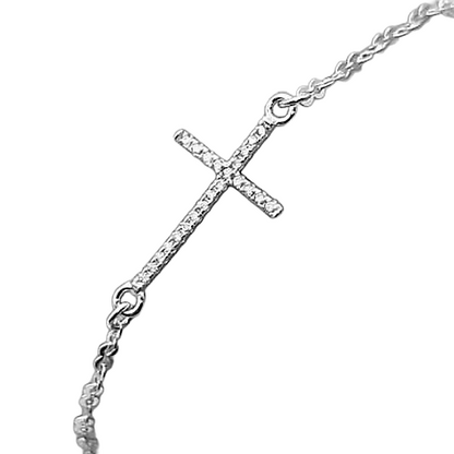 2 Carats Lab Grown Diamond Bracelet Cross Prong Set Women White Gold Jewelry