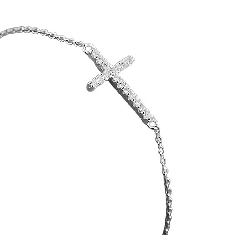 2 Carats Lab Grown Diamond Bracelet Cross Prong Set Women White Gold Jewelry