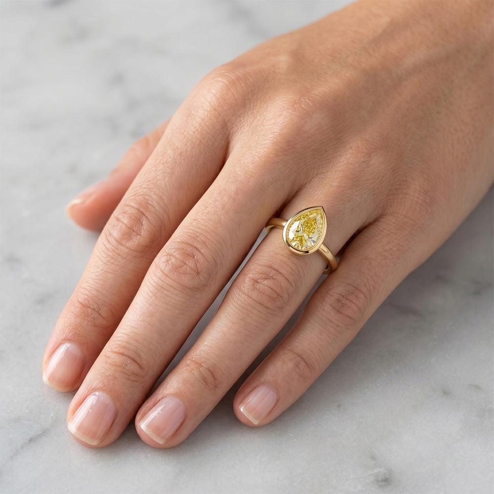 2 ct Canary Yellow Diamond Proposal Ring in 14 Karat Yellow Gold